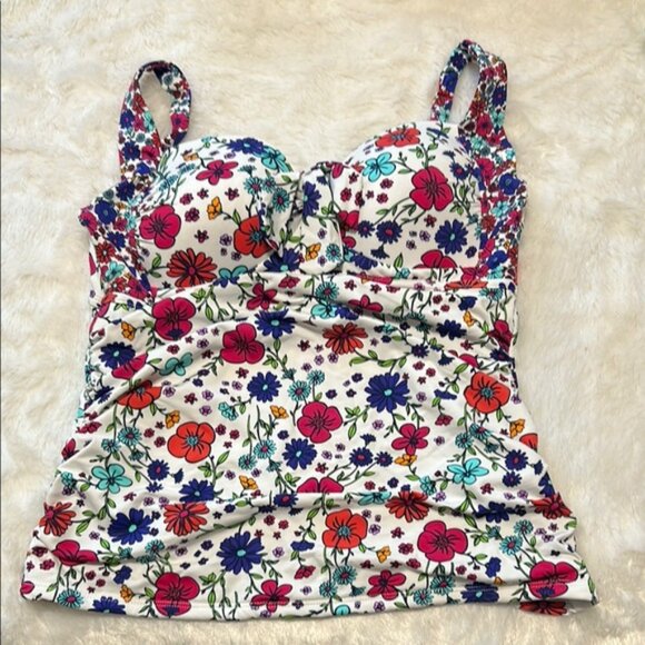 Floral Print Women's Swim Top - Picture 1 of 2